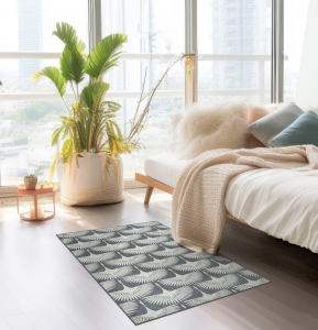 Flock Slate Grey Washable Rug